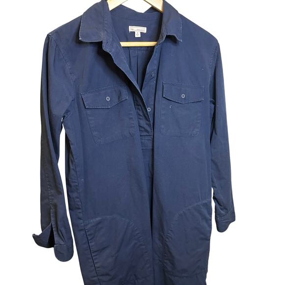 Gap Designed & Crafted Navy Long Shirt Dress Utility Workwear Medium - Picture 1 of 4